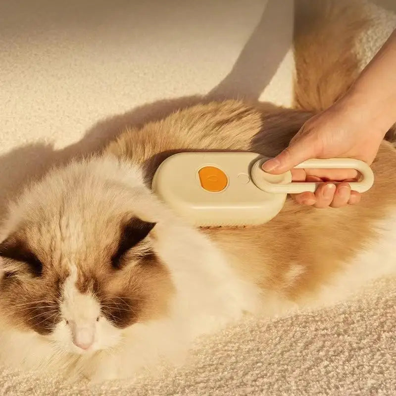 MistMagic Pet Brush: 3-in-1 Steam Cleaning & Grooming Tool for Cats and Dogs