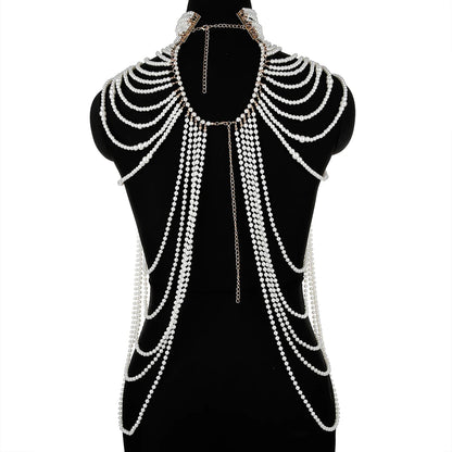 PearlEmbrace Body Chain: Sweater Chain & Top Jewelry for Dresses