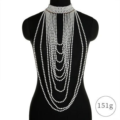 PearlEmbrace Body Chain: Sweater Chain & Top Jewelry for Dresses