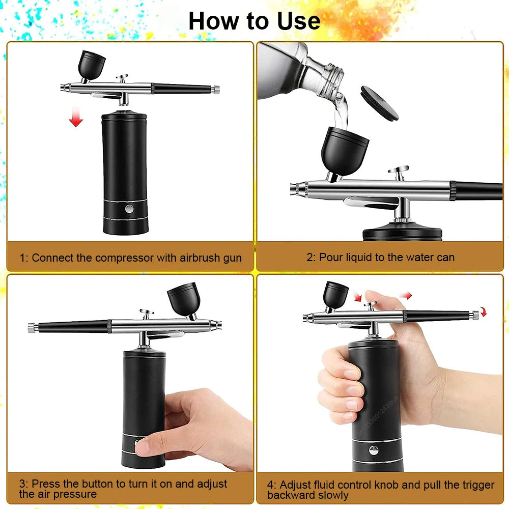 ArtStream Compact: Airbrush Kit for Nails, Cake, and Crafts