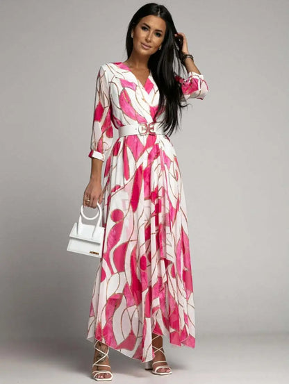 BohoBeach Bliss: Printed Bohemian Long Dress for Summer