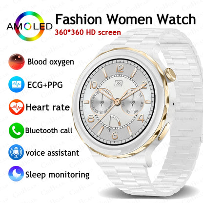 GlamTrack 2024: Fashion Smart Watch with AMOLED HD for Women