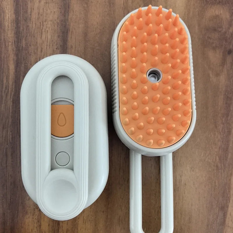 MistMagic Pet Brush: 3-in-1 Steam Cleaning & Grooming Tool for Cats and Dogs