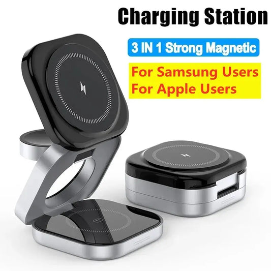 MagCharge Tower: Universal Wireless Stand for Phones & Watches