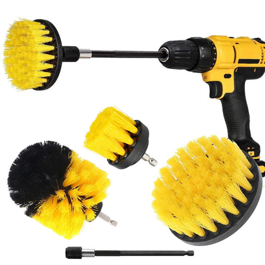 SpinScrub Master: Drill Brush Set for Auto & Glass Cleaning