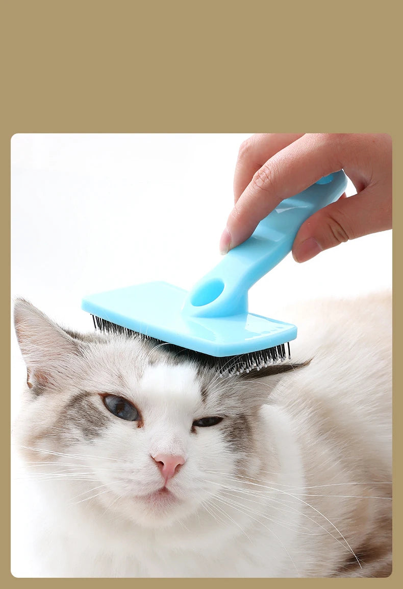 FurMaster Deluxe: Soft Grip Stainless Steel Comb for Pet Grooming