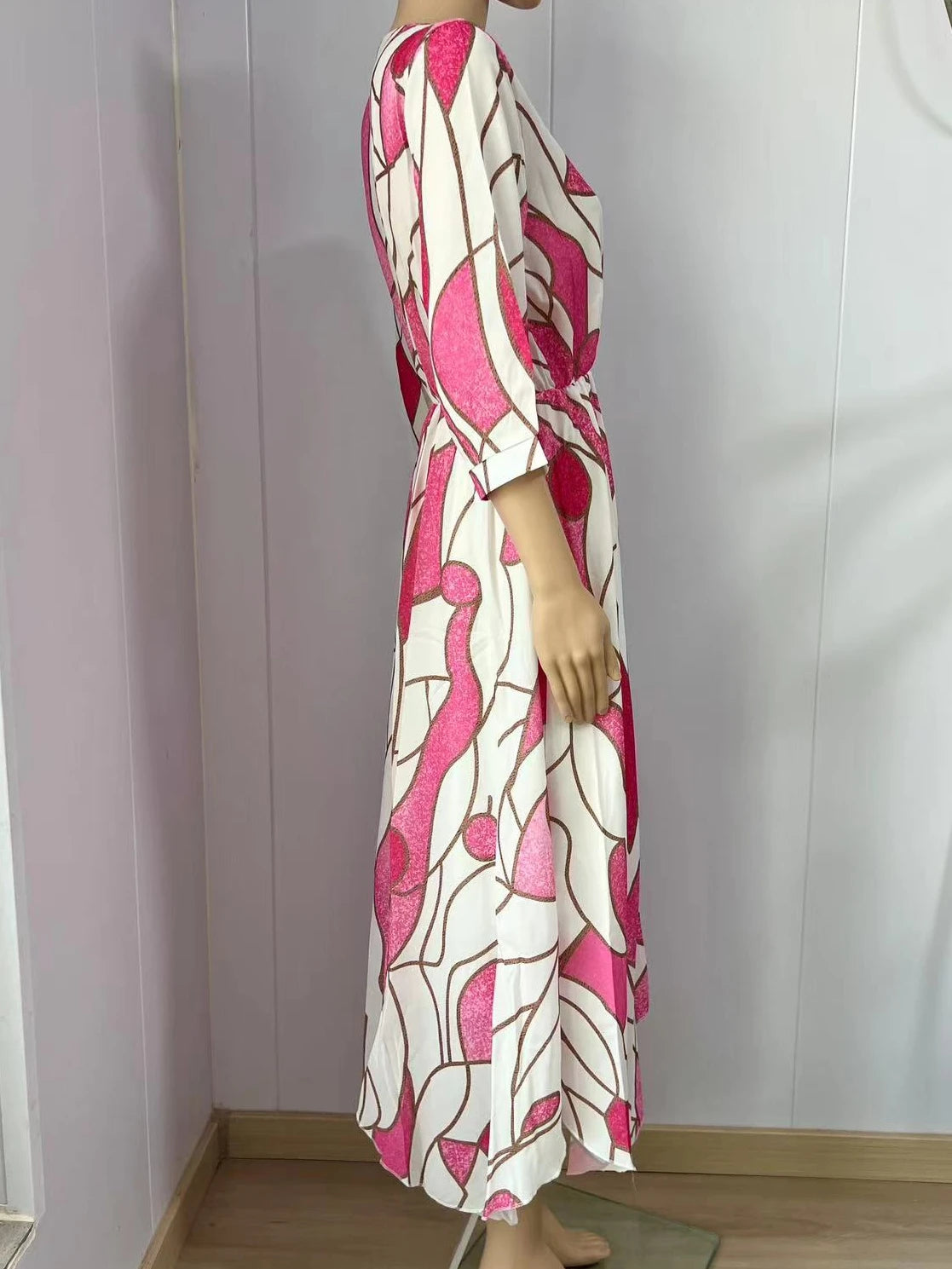 BohoBeach Bliss: Printed Bohemian Long Dress for Summer